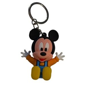 Mickey Mouse vintage Disney Baby Overalls Keychain Charm Rubber soft silicone‎
